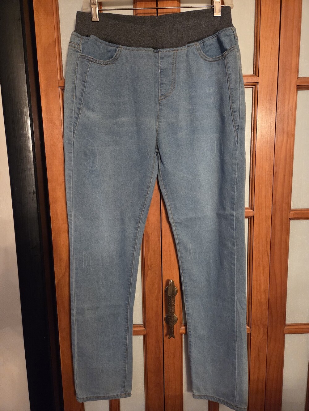 NWT Womens Stretch Waist Light Blue Women’s Jeans Sz L By Hukani